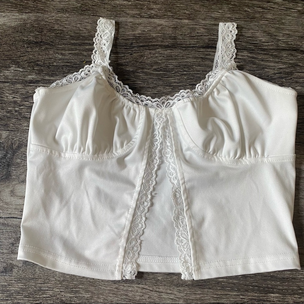 White lace crop top